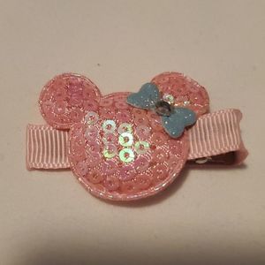 NEW PINK MOUSE EARS HAIR CLIPPY